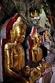 Inle Lake Myanmar. Pindaya, the famous Shwe Oo Min pagoda, a natural cave filled with thousands of gilded Buddha statues. 